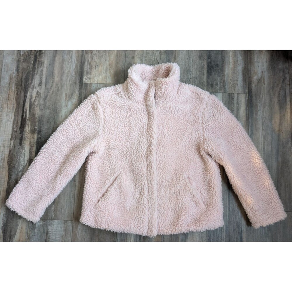 Pacsun Pink Teddy Bear Sherpa Zip Up Jacket Women's Large [READ DESCRIPTION]